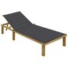 Day and Night - Day and Night Lounger with Anthracite Gray Cushion Impregnated Pine Wood