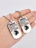 Stainless steel keyring and necklace, gift for son, carved badge
