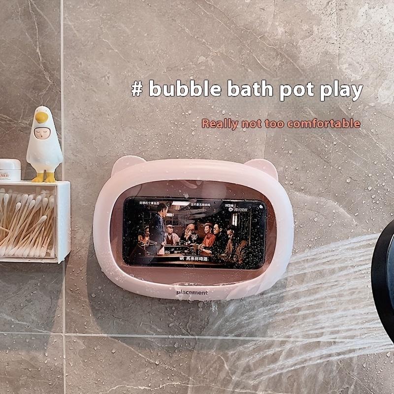 

Instagram Style Cartoon Bathroom Phone Holder, Stick-on Stand for 4-7 Inch Phones Shower Use