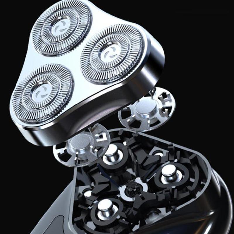 Drei-Klingen-Kopf-Elektrorasierer mit Digitalanzeige, USB-Aufladung, männlicher Rasiertrimmer, abnehmbare Klinge, waschbarer Mini-Rasierer