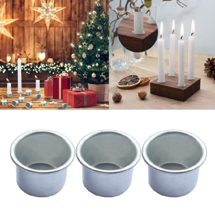 Set of 50 Aluminium Candle Cups Holder Candlestick Candle Drip Protectors Decor