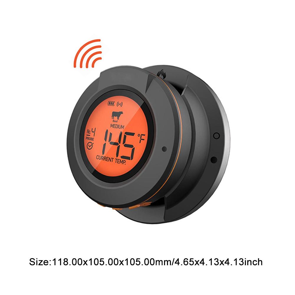 Thermomètre à viande alimentaire 2025 Amélioré Numérique Sans fil BT Smart Thermomètre à viande pour four et grill 2/4 Sondes Accessoires de cuisine Outils