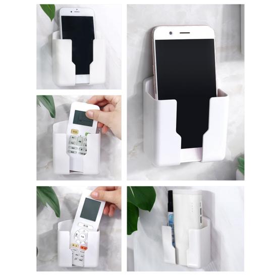 Storage Box Punch-free Bottom Charging Mouth Plastic Self-adhesive Wall-mounted Remote Control Bracket