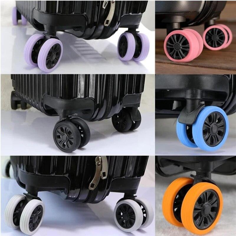 New 8PCS Luggage Wheels Protector Silicone Wheels Caster Shoes Travel Luggage Suitcase Reduce Noise Wheels Cover Accessories