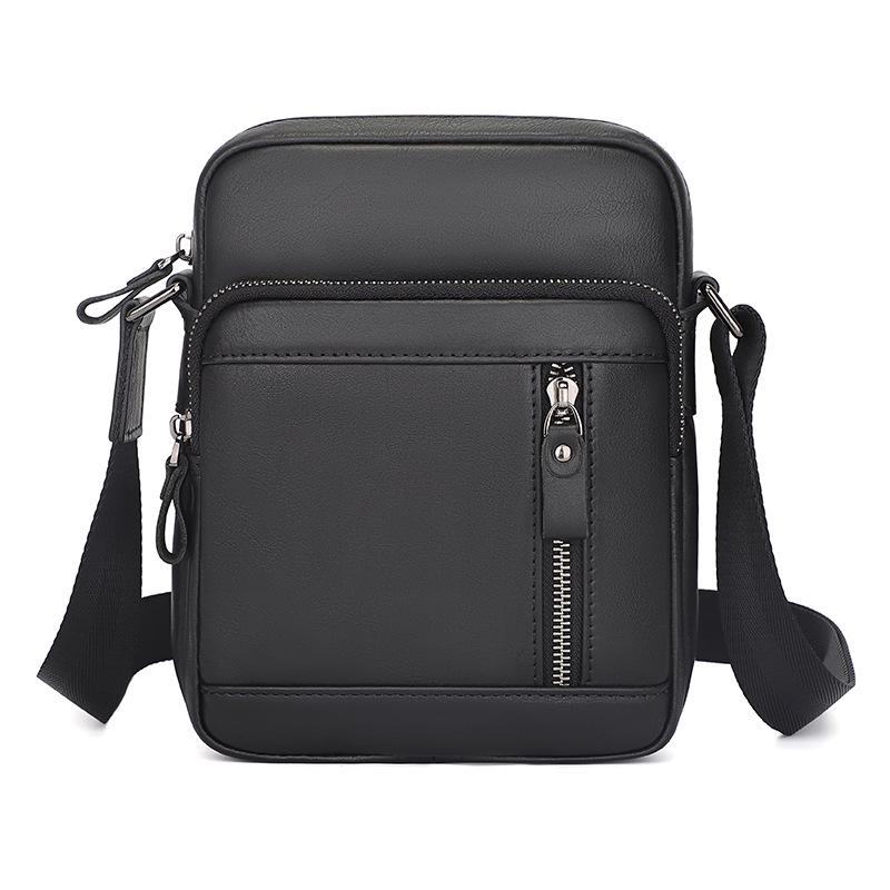 Jiameida Men's Genuine Leather Lightweight Messenger Bag - Casual Cowhide Shoulder Bag