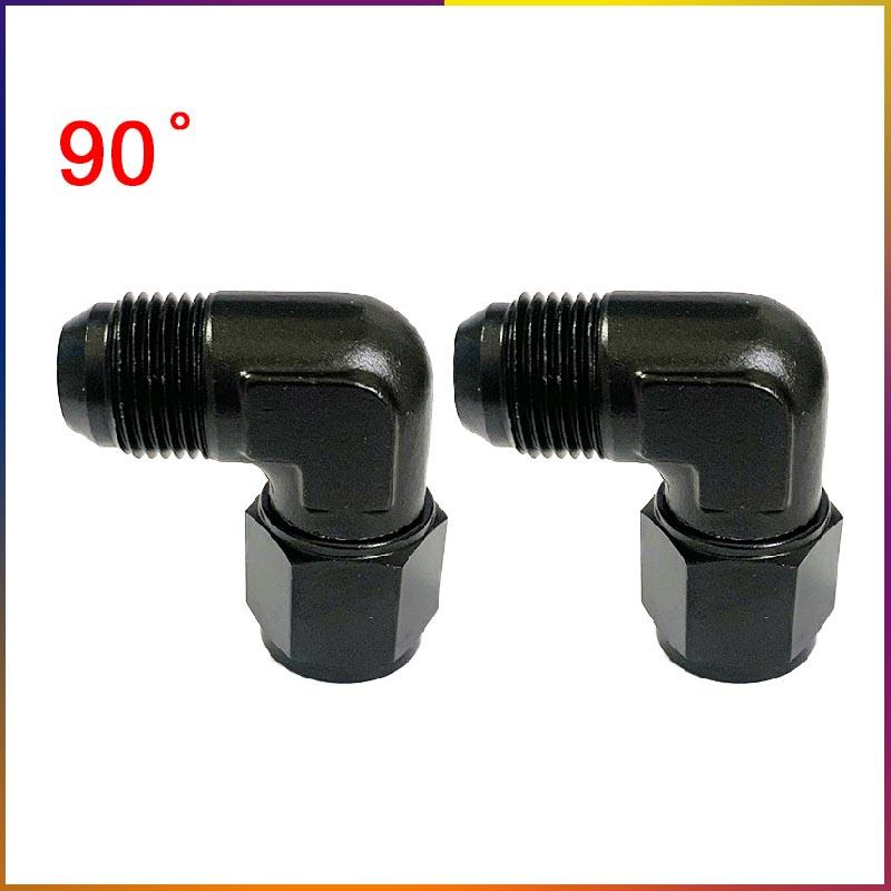 2PCS car repair joint end joint internal thread to external thread pneumatic push lock rotary joint 45 ° 90 ° AN4-12 Connector