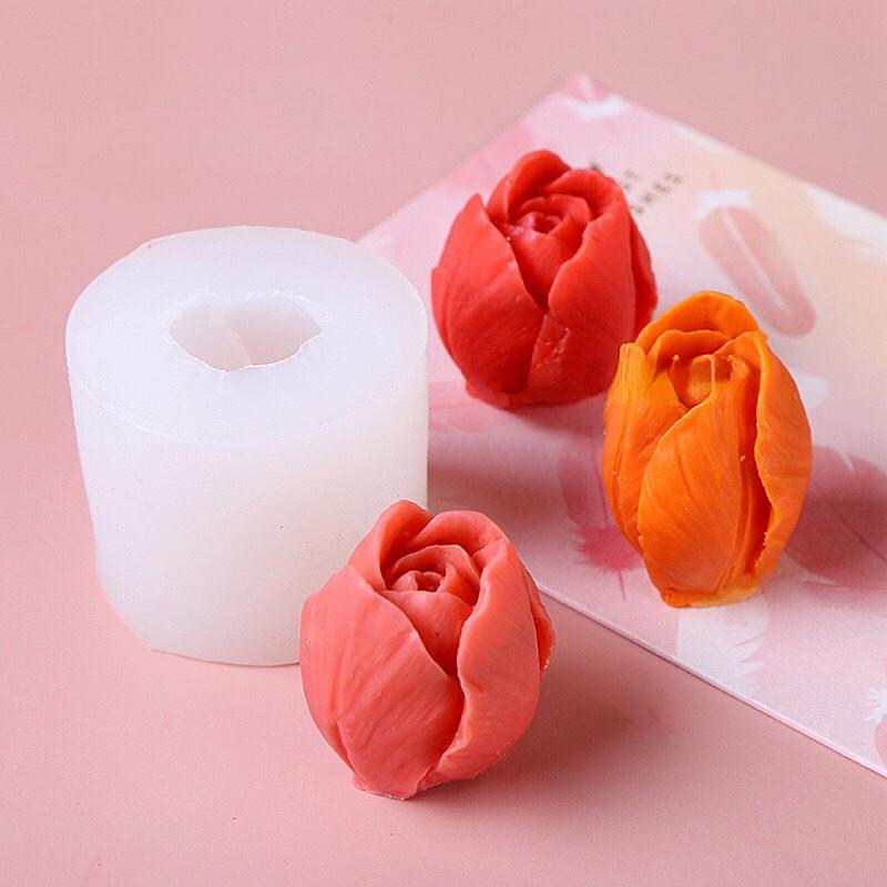 Budding Open Flowers Silicone Candle Mold Mini Flower Soap Gypsum Crafts Resin Mould DIY Chocolate Ice Cake Baking Molds