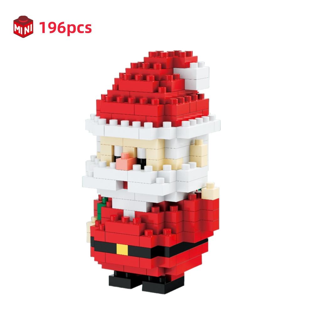 Children Festive Christmas Mini Gift Micro Building Blocks 3D Snowman Santa Claus Tree Decor Model Toy For Kids