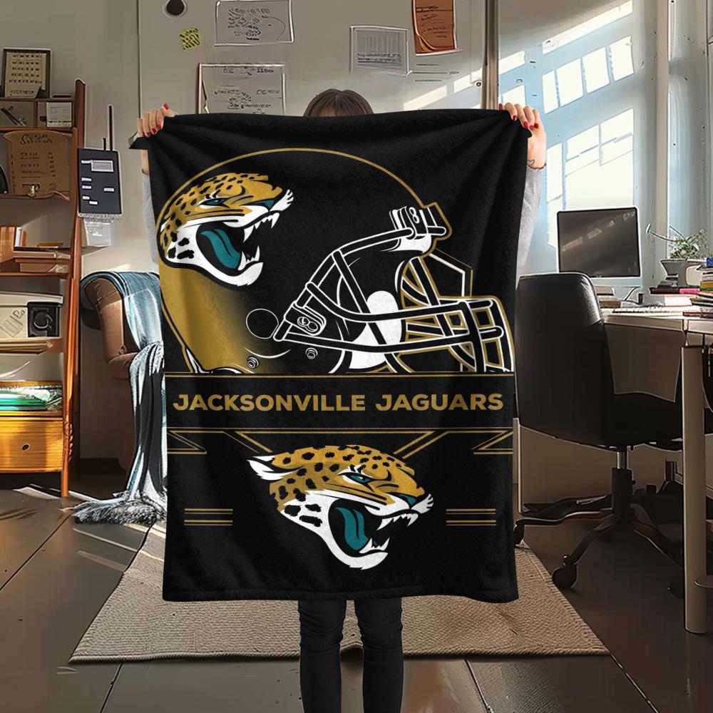 Jacksonville Jaguars Print Flannel Blanket High Quality Warm Comfortable Cover for All Seasons Perfect for Gifts Home Decor