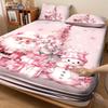 3pcs pink Christmas snowman print coreless bed sheet set multiple sizes bed covers bedroom bedding decorations machine washable