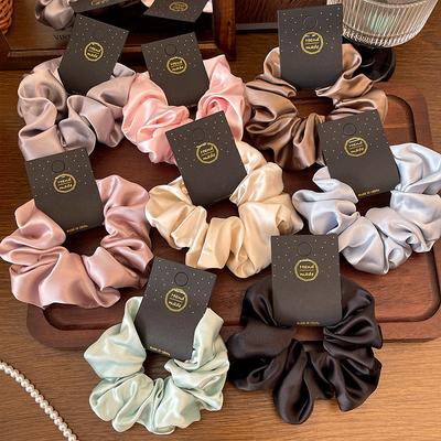 French Premium 13CM Large Intestine Hair Band 2025 Solid Color Satin Classic Hair Band Headgear Hair Accessories Women
