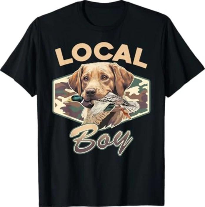 Camo Southern Local Boy Labrador Duck Hunting Outdoor Nature T-Shirt M