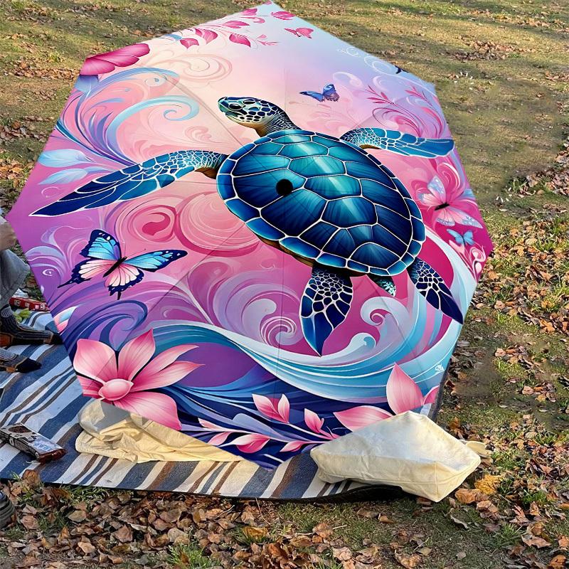 1PC turtle butterfly Automatic Open/Close Umbrella Compact Folding Umbrella with 8-Rib Shaft lightweight esign, Highquality Fabric1139A