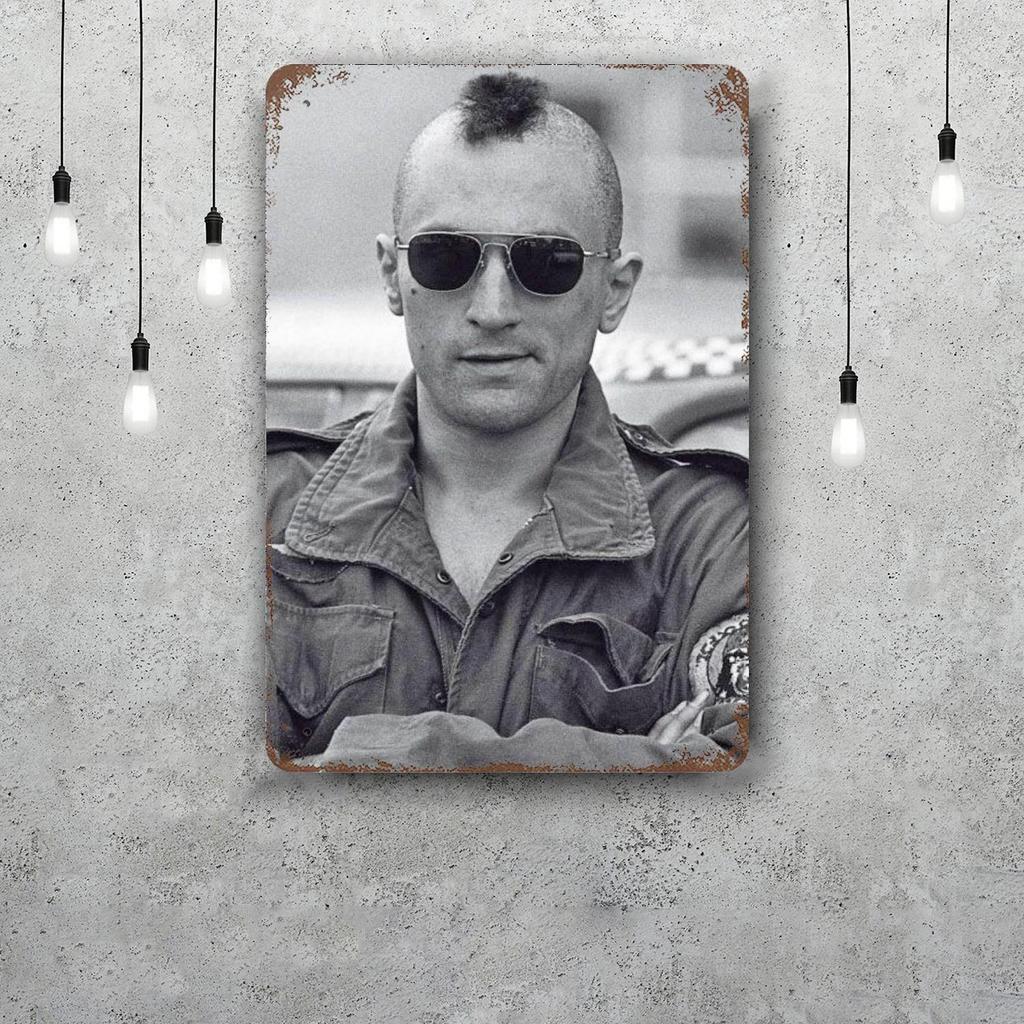 de niro taxi driver movie Retro Vintage Tin Sign Poster Decorative Plaque Metal Plate Wall Decor