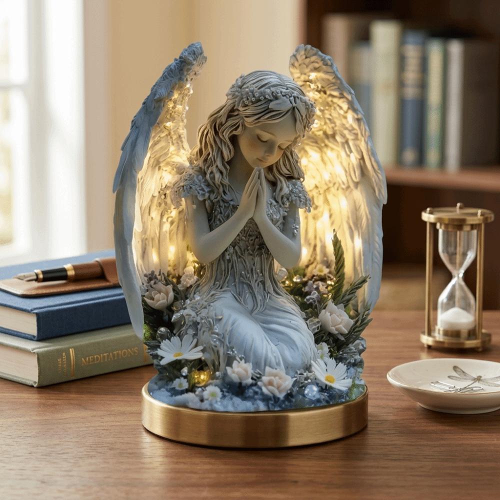 Acrylic Angel Statue Radiant Design Desktop Decoration Prayer Angel Acrylic Ornament Cafe Decor