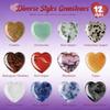 24pcs 2CM Heart-shaped Stone+Valentine's Day Cards, Valentine Exchange Party DIY Cards For School Classroom Gatherings