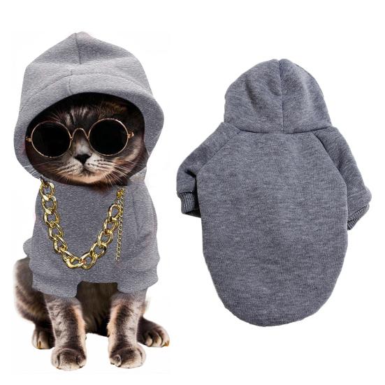 Dog Hoodie Pet Clothes Soft Fabric Easy On/Off Hooded Puppy Small Medium Dogs Cats Sweatshirt Pet Cold Weather Attire
