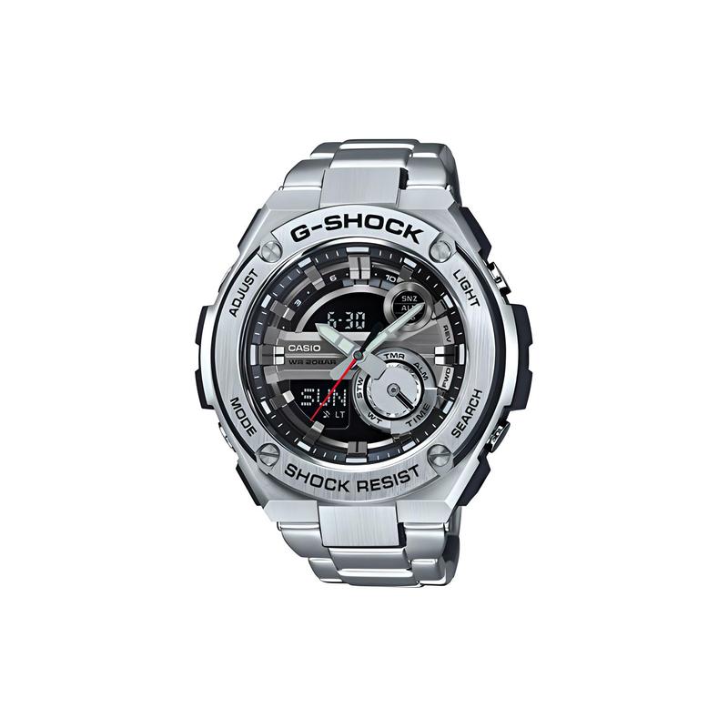 

Casio G-STEEL Series-Disc Dual Display Dual Display Watch Quartz Movement Stainless Steel Strap Japanese and Korean Watch Men s Watch GST-210D-1A чёрный