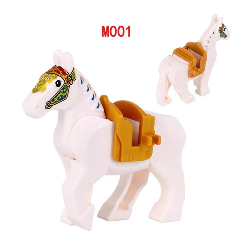 Medieval series of war horses, Lord of the Rings mounted Wolf series, children's educational assembling building block toys.