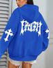 Women's Creative Faith Art Fleece Hoodie - Autumn Casual Loose Fit with Pockets