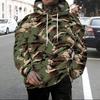 Men Abstract Pattern Hooded Sweatshirt Long Sleeve Loose Pullover For Street Fashion And Daily Commute