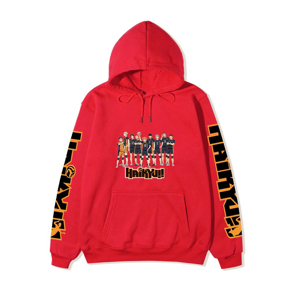 Haikyuu Japanese Anime Hoodie Sweatshirt Fleece Warm Sweatshirt for Men Women Autumn Winter Loose Casual Streetwear Hooded