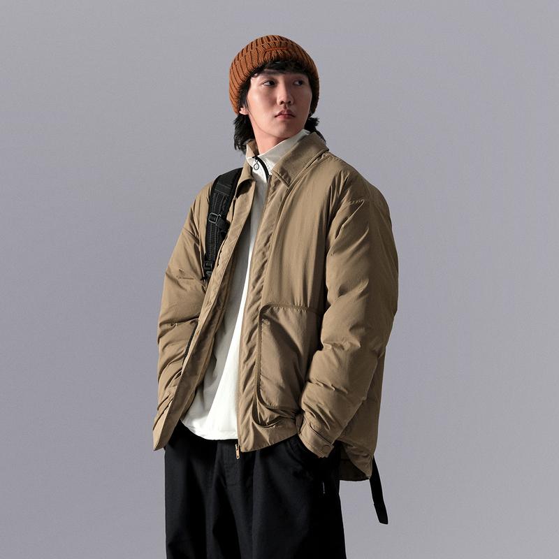 Li Ning CF Suo Red Velvet Waterproof Warm Comfortable Solid Color Down Jacket Men Outerwear Brown AYMU217-4