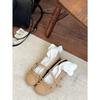 Cream Mousse Gentle French Coarse Heel Mary Jane Shoes Female Bow Fairy Soft Single Shoes Female Small Leather Shoes