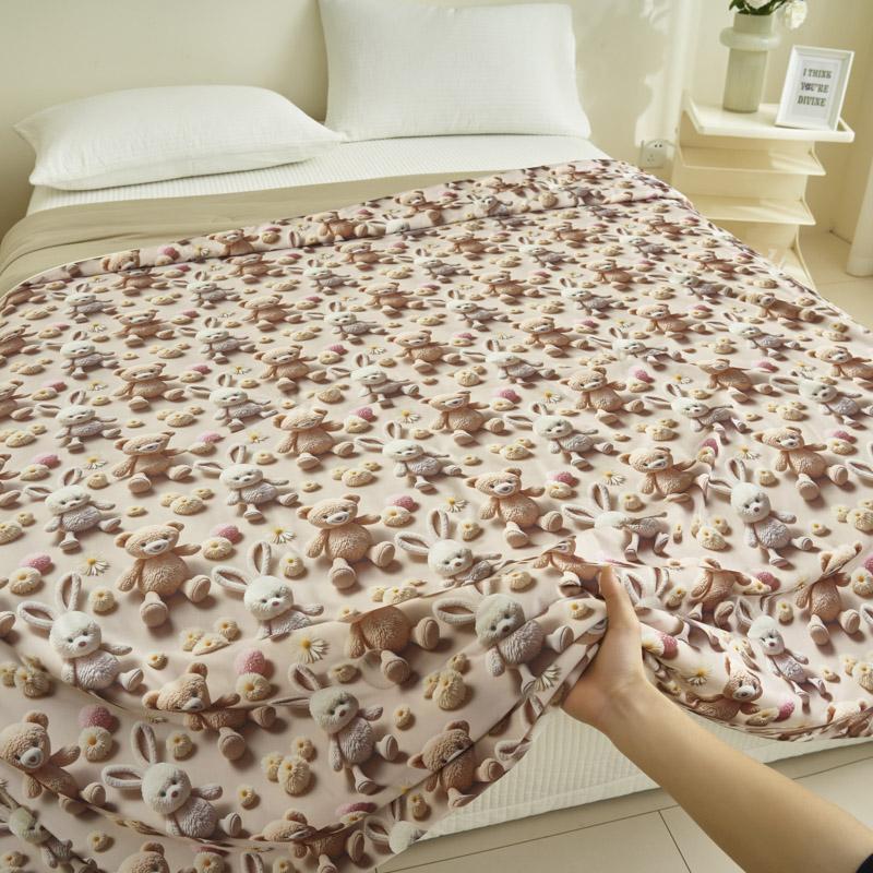 

1Pc 5D Flower Printed Summer Quilt Singlequeenking Cooling Blanket designed for Summer Cartoon Style Summer Blanket Skinfriendly 100x150cm 1pc