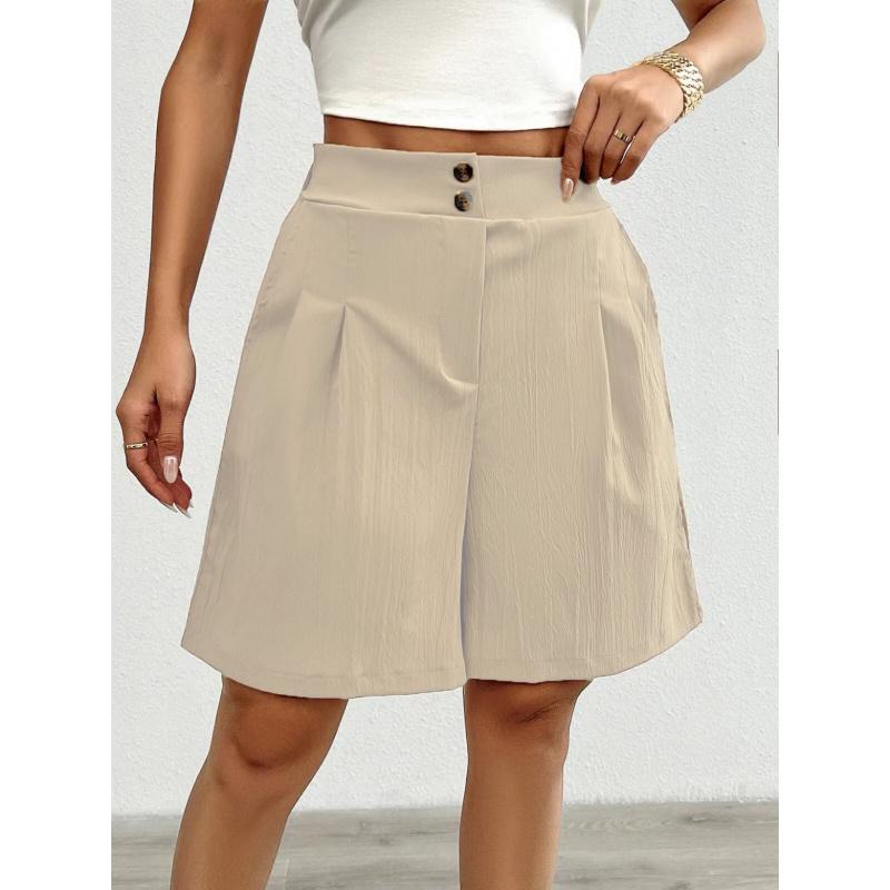 New Summer Loose Pants Wide-Leg Shorts Casual Women High-Waisted Knee - Length Shorts