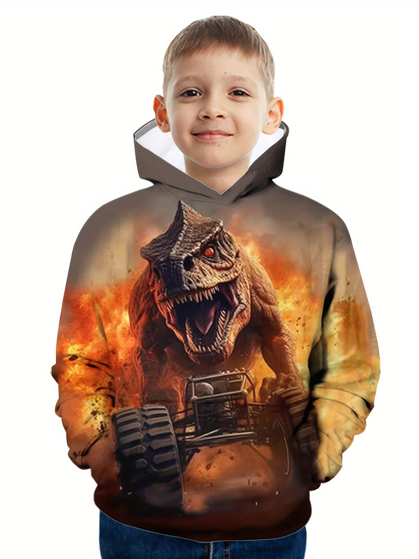 

Hoodies Animal Dinosaur Pattern 3D Print Sweatshirts Boys Girls Harajuku Hooded Sweatshirt kids Fashion Coat Children Tracksuits 100