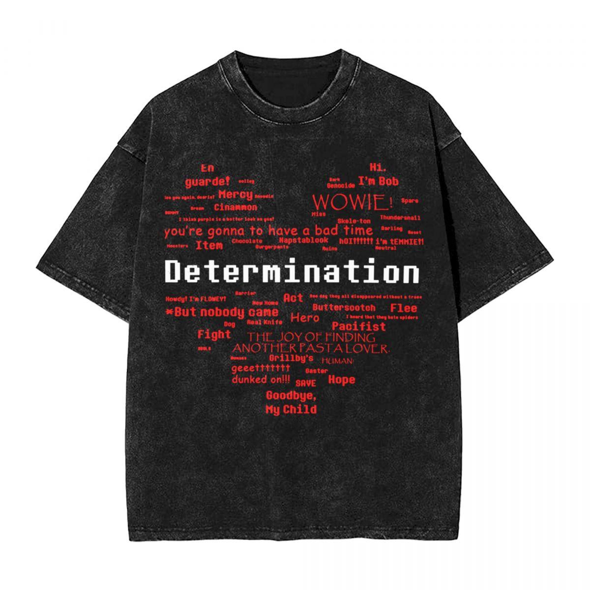 

Undertale Word Heart T Shirts Hip Hop Washed Cotton Oversize TShirt Casual for Men Women Tops Streetwear Summer Tops Tees S