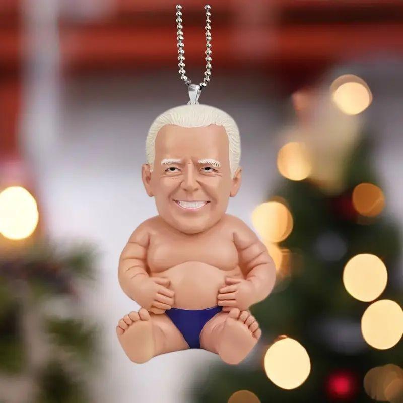 

Трендовый 2D акриловый декор для автомобиля, отображающий юмористические фигурки Трампа и Джо для автомобилей, модный 2