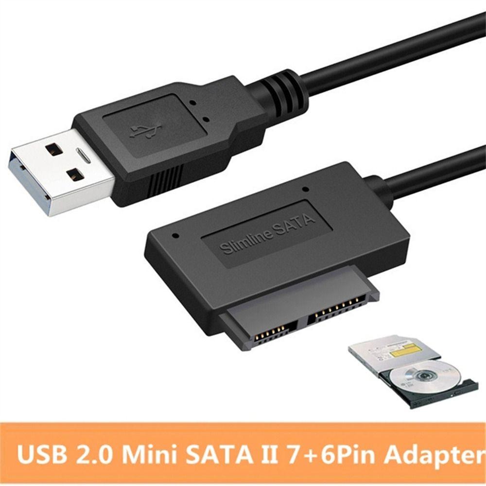 

Привод для ноутбука CD/DVD USB2.0 на Mini Sata кабель Slimline Drive Провод-конвертер Кабель-адаптер чёрный