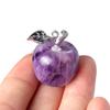 Natural Semi Precious Stone Crystal Mini Apple Pendant for DIY Pendant Thanksgiving Gifts Room Office Decoration Collectibles