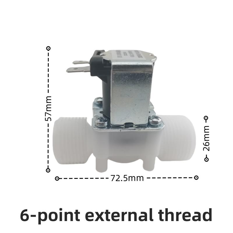 Plastic Normally Closed Solenoid Valve DC/AC Inlet Valve 4/6 External Thread Hose 2/clean Water Control Valve