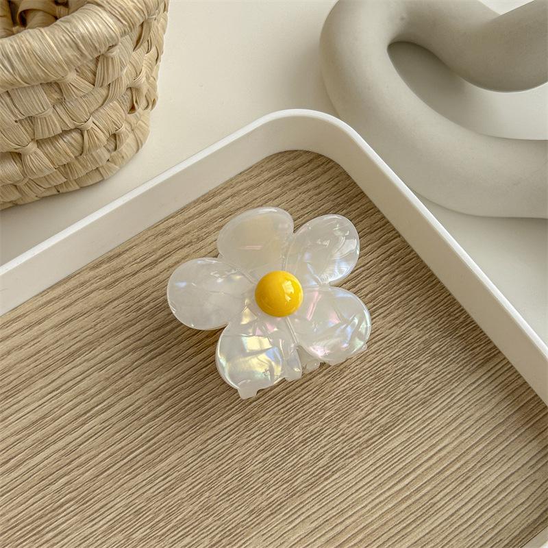 Gentle Yellow Flower Acetate Hair Clip: Shark Clip Hair Accessory