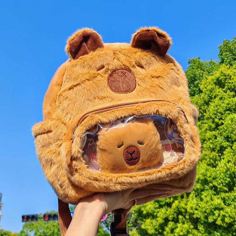 

Cartoon cute capybara kapibara backpack plush pain bag kindergarten children trend backpack