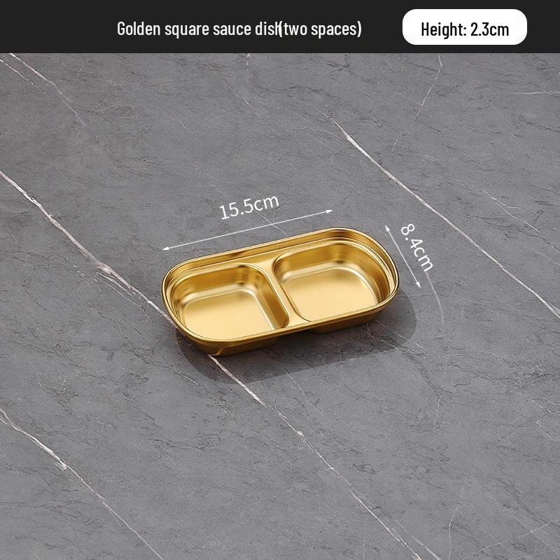 304 Stainless Steel Korean Multi-Compartment Seasoning and Dipping Sauce Dish for Restaurants and Hot Pots