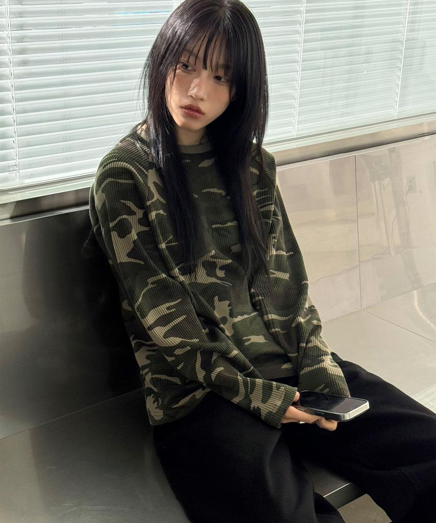 SCALLYWAG Camo Raglan Long Sleeve [Green]