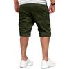 Men Multi Pocket Cotton Cargo Shorts Loose Fit Drawstring Waist Casual Outdoor Pants