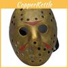 Livfull Halloween-mask för fester med unik Jason-design i gula och kopparfärgade toner
