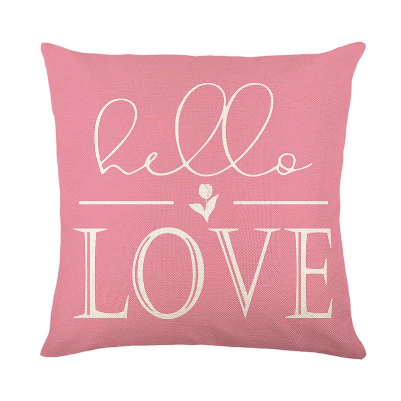 New Spring Series Pillow Cover Living Room Sofa Decorative Cushion Cover Letter Printed Polyester Cushion