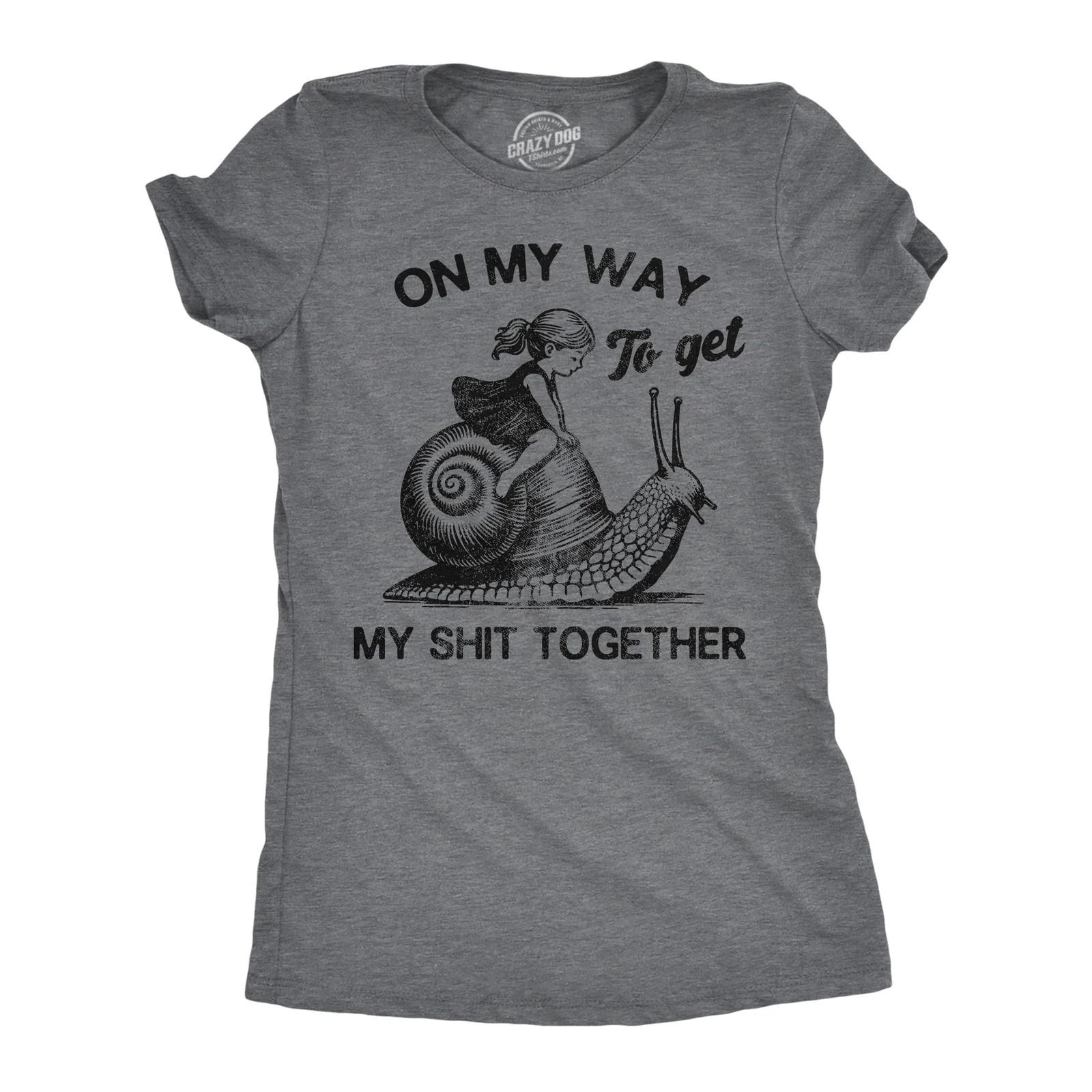 Womens Funny T Shirts On My Way to Get My Together Sarcastic Graphic XXL