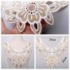 1Pc Gold White Lace Fabric Flower Lace Neckline Collar Embroidery Lace Trimming DIY Applique Sewing Lace Fabric