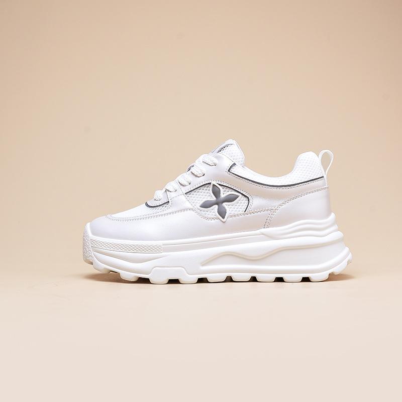 

Summer mesh breathable dad shoes women 2025 new fashion casual sports little white shoes muffin thick-soled Forrest Gump shoes 34 белый