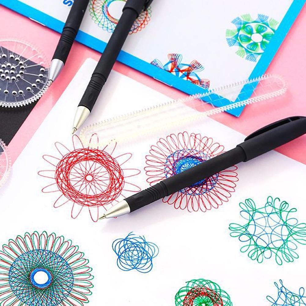 None Drawing Template Spirograph Wheels None Drawing Template Educational Gear Rack Plastic Rings Spiral Pattern