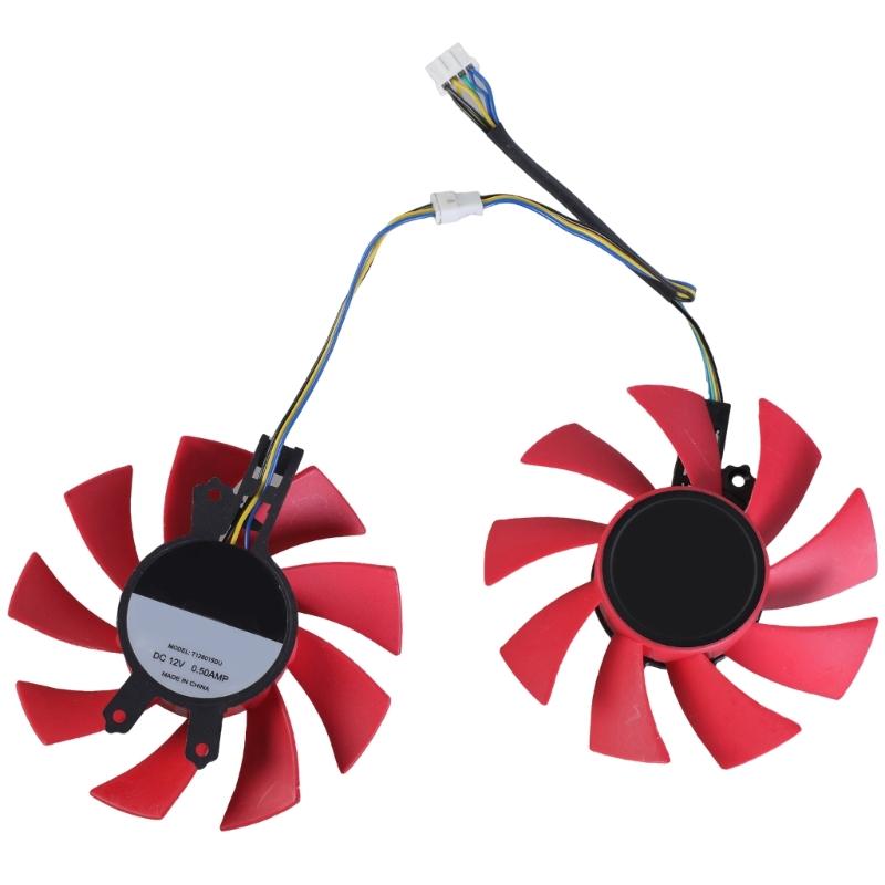 

Вентилятор охлаждения видеокарты для RTX2060 GTX1660 1660Ti Видеокарта Оптимизированный эффект охлаждения 4-контактный Бесшумный работающий Вентилятор VGA 1