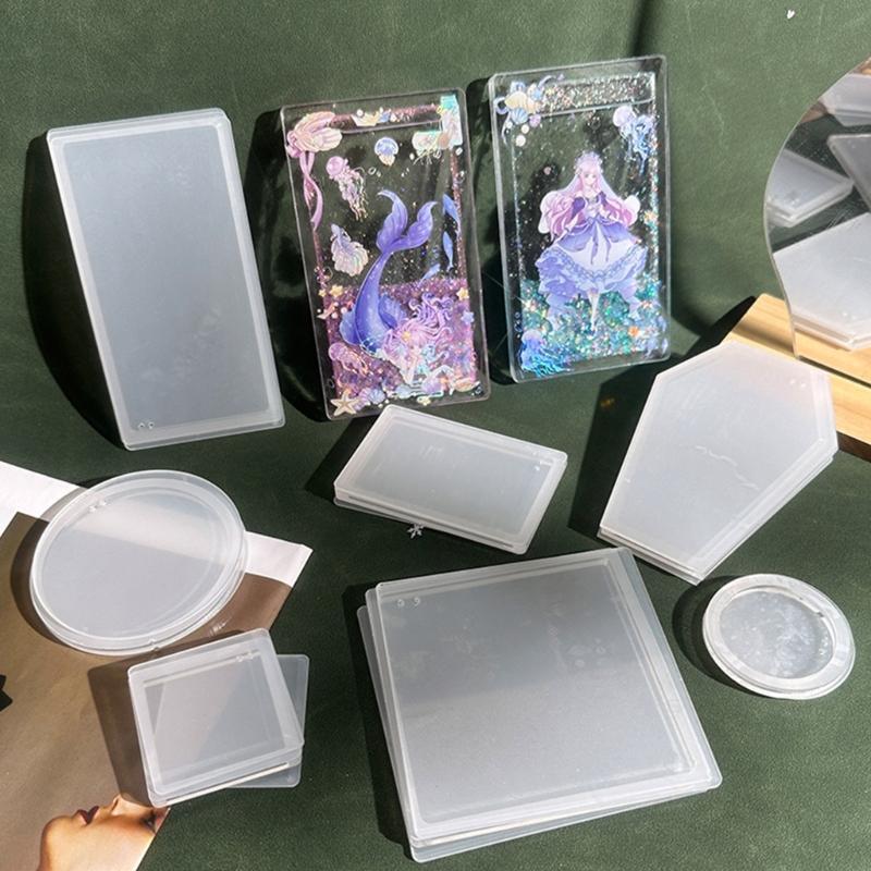 4 Pieces Acrylic Quicksand Plates Quicksand Empty Plates DIY Shake Empty Plate Acrylic Material for DIY Quicksand Crafts