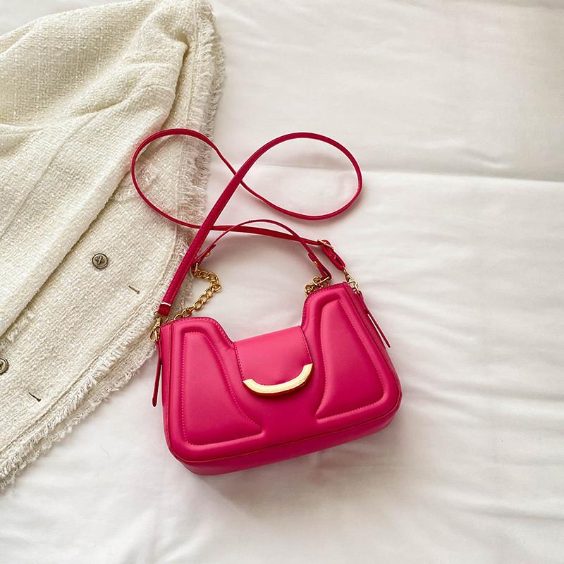 Fashionable Retro Single Shoulder Bag Pu Leather Trendy Crossbody For Women